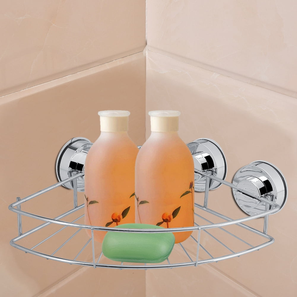Fyearfly 1Pack Suction Cup Corner Shower Caddy, Stainless Steel Soap