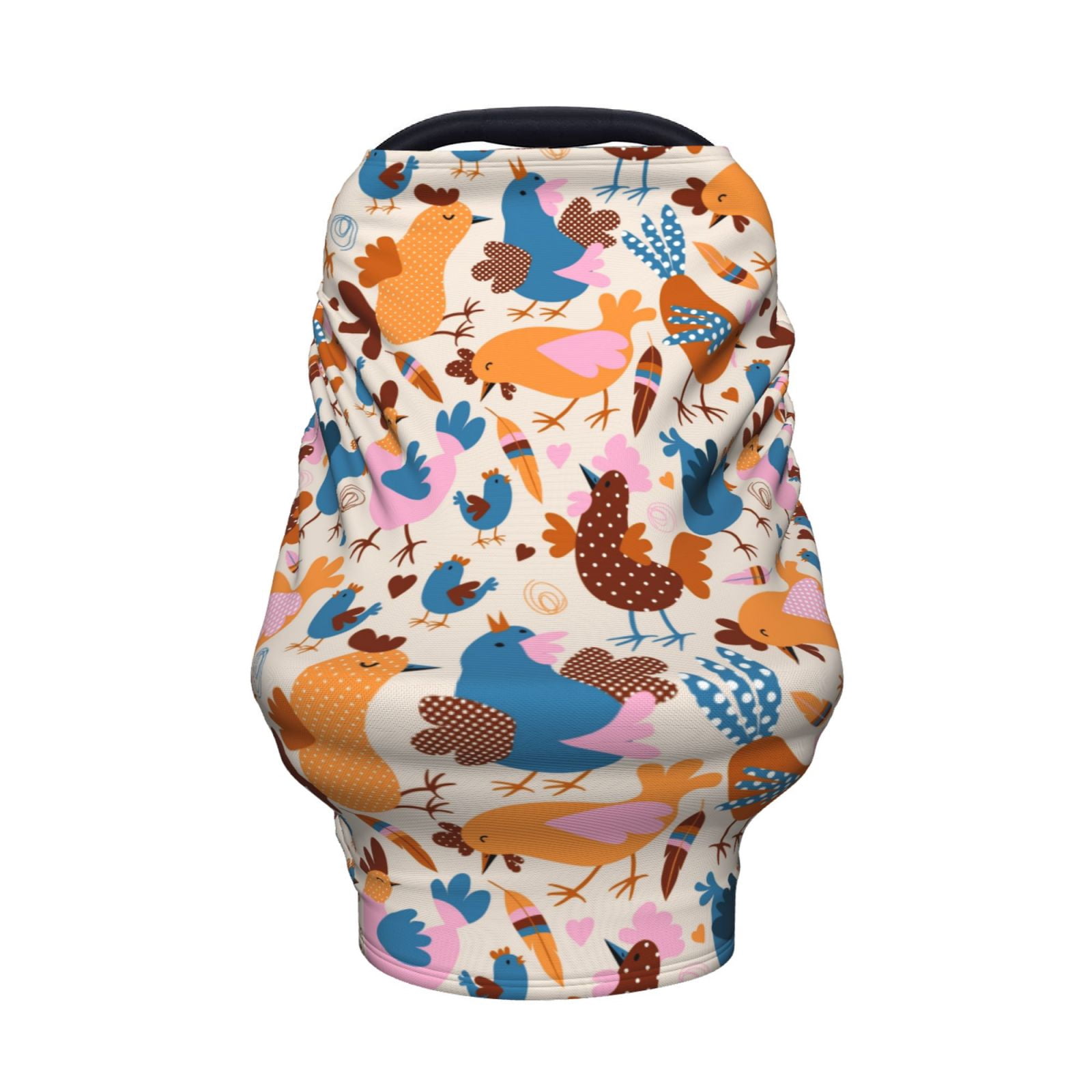 Fotbe Cute Chickens Pattern Car Seat Covers for Babies, Nursing Breastfeeding Cover Infant Carseat Canopy, Soft Stretchy Carrier Cover