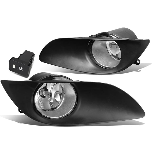 DNA Motoring For 09-11 Toyota Yaris Hatchback Clear Lens Bumper Fog Light Lamps Pair w/Bezel Wiring Switch