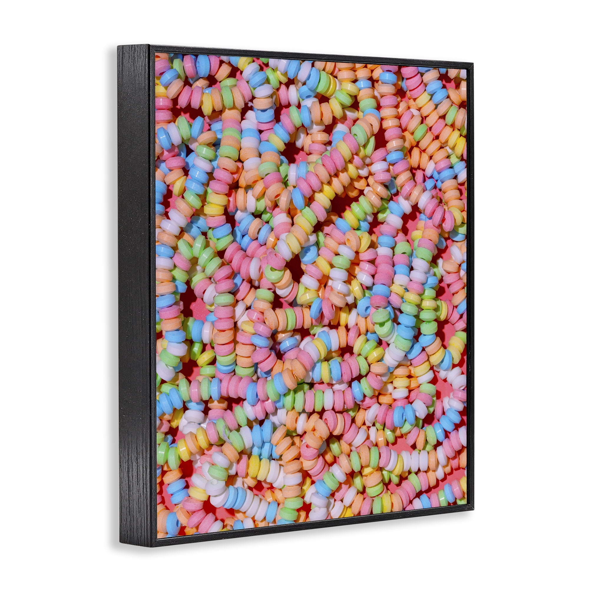 Stupell Industries Pastel Candy Necklace Black Framed Giclee Art, design by LISH Creative