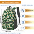 thumbnail image 3 of Daisy Pioneer Flower Green Pattern 17" School Backpacks for Teens,Waterproof Oxford Fabric,S-Shape Padded Straps for School,Travel,Hiking,Camping, 3 of 6