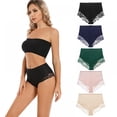 thumbnail image 2 of Monfince Women's Sexy Lace Panties High-Rise Tummy Control Lingerie Underwear Briefs Lace Boy Shorts, 2 of 10