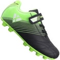 thumbnail image 1 of Vizari Botas de Fútbol Loma Junior para Terreno Firme con Cierre de Velcro para Niños: Cómodas, Duraderas y Elegantes, para Niños y Niñas, Negro/verde, 2, 1 of 7
