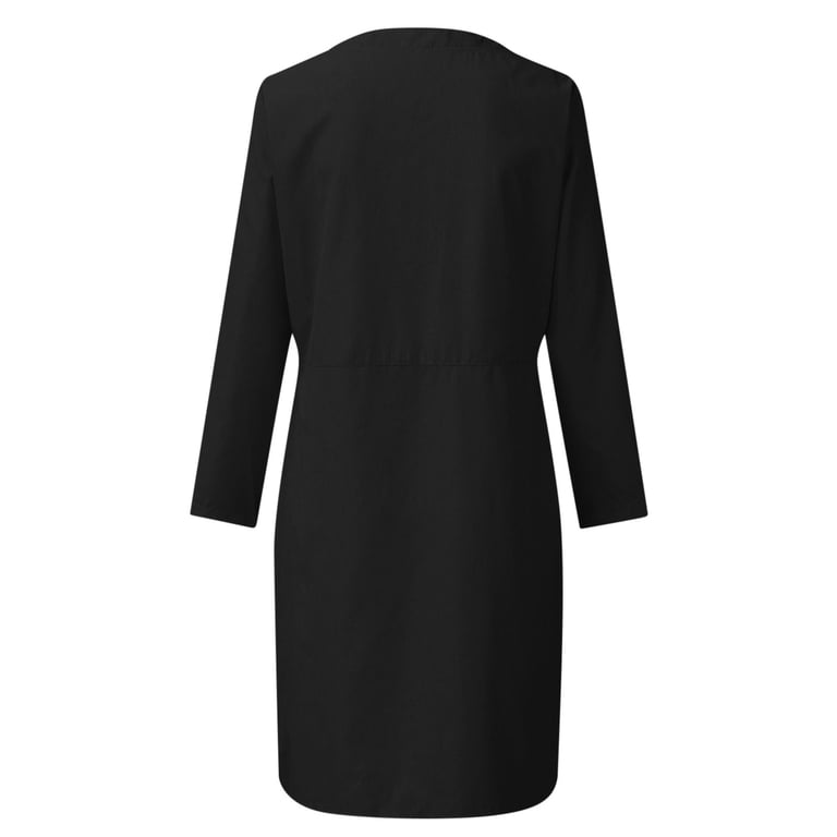 fitted lace wedding dress Black Long Sleeve A-Line Penni Mini Dress main image 1