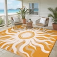thumbnail image 2 of Soonbuy Sun Pattern Outdoor Rug, 8x10FT Waterproof Reversible Plastic Straw Outdoor Patio Rug, Quick Dry Easy Clean Outdoor Area Rug Carpet for Camping, Picnic, Balcony, Porch, RV, 2 of 9