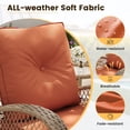 thumbnail image 3 of ELPOSUN 3 Pieces Patio Furniture Set, Outdoor Swivel Gliders Rocker, Wicker Patio Bistro Set with Rattan Rocking Chair, Glass Top Side Table and Thickened Cushions（Orange）, 3 of 8