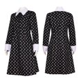 thumbnail image 2 of Girls Wednesday Dress For Kid Adult With Wig Long Sleeve Wednesday Addams Family Cosplay Costume Carnival Party Dress Up Outfit zhangyuxiang LED, 2 of 2