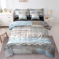 thumbnail image 1 of YST Nautical Theme 7-Piece Bedding Set, Blue Grey Farmhouse Queen Size Comforter Set, 1 of 4
