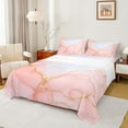 thumbnail image 1 of Manfei Pink Marble Bed Sheets 4pcs, Abstract Watercolor Art King Sheets, Marbling Stone Pattern Sheet Set, Breathable Home Decor, 1 of 6