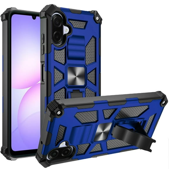 For Samsung Galaxy A07 Machine Design Hybrid with Kickstand - Dark Blue