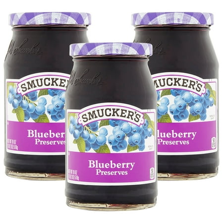 - (3 Pack) Smucker's Blueberry Preserves, 18 oz