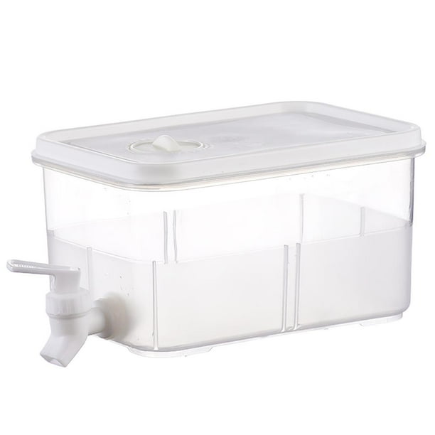 Refrigerador De 3L Hervidor Frío Con Grifo Taza De Agua Blanca Fría Para El Hogar Tetera De Fruta De Limón De Plástico De Gran Capacidad Tetera De Jugo De Bebida Fresca Cubo De Agua Fría Eigraketly HA026841-01
