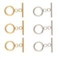 thumbnail image 4 of 1bag 20sets 2 colors Ion Plating(IP) 304 Stainless Steel Ring Toggle Clasps Golden & Stainless Steel color 19x14x2mm Hole: 3mm 10set/color, 4 of 6
