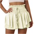 thumbnail image 2 of OIUUAK Linen Shorts Women Flowy Shorts For Women Casual Shirred Elastic Shorts High Waisted Shorts Ruffle Shorts Athletic, relaxed fit shorts women, shorts for summer, summer shorts, 2 of 2