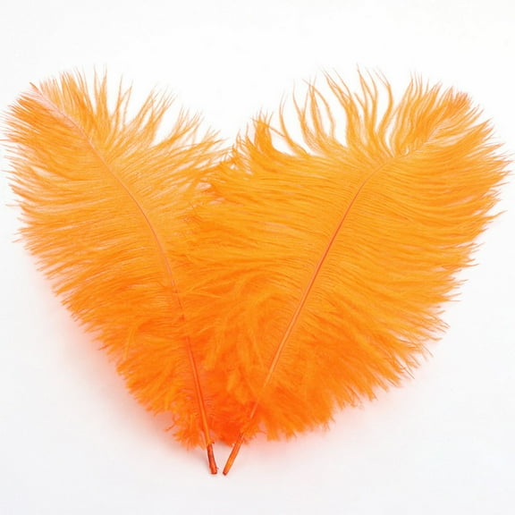 Ostrich Feathers 30-35Cm Colored Feather Decoration 79# Orange - Artificial Flowers - Feather Decorative Lights