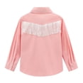 thumbnail image 3 of Shinyii Girls Tassel Cowgirl Shirt Long Sleeve Button Down Western Shirt, Pink, 3 of 5
