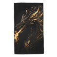 thumbnail image 1 of Balery Black And Gold Fire Dragon Toalla de Microfibra Premium con Estampado – 27.5x16 pulgadas, Alta Absorción, Suave y Aterciopelada, Secado Rápido, 1 of 6