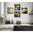 thumbnail image 3 of Kitchen Wall Decor Black and White Yellow Wall Art Bread Cake Fruit Picture Canvas Print Paintings for Cafe Dining Room Restaurant Farmhouse Kitchen Decoration 12" Wx12 Hx4, 3 of 6