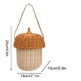 thumbnail image 6 of Kids Rattan Storage Basket, Small Acorn Shape Woven Handbag Handmade Wicker Storage Basket with Lid Decorative Shoulder Bag for Photography Prop[L], 6 of 9