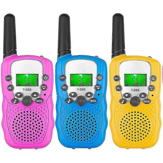 2024 New Kids Walkie Talkie 3-pack, 3 Mile Long Range, With Backlit Lcd Flashlight For Kids Ages 3-12, 2-way Radio Toys For Boys And Girls