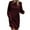 Burgundy, variant on IROINNID Sweater Dress for Women Winter Solid Color Knitted Sweater Long Sleeve Round-Neck Dress ,Green