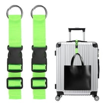 2-Pack Add A Bag Luggage Strap, Adjustable Suitcase Belt, Luggage Connector [Bright Green]