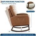 thumbnail image 6 of Nursery Rocking Chair, Modern Teddy Upholstered Glider Rocker with High Backrest, Armrest & Side Pockets, Padded Seat Accent Armchair for Living Room, Bedroom, Office, 6 of 8