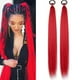 thumbnail image 3 of Extensión de cola de caballo con lazo de color para mujeres y niñas, accesorios para cabello oscuro para festivales, fiestas de Halloween, horquilla de 26 pulgadas., 3 of 4