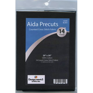 Aida Cloth 14 Count Cross Stitch Fabric,19×28inch (14CT, Black)