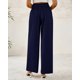 thumbnail image 3 of Pantalones de vestir de pierna ancha BTFBM 2025 de cintura alta para mujer, azul marino, 3 of 7