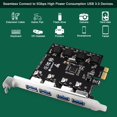 thumbnail image 4 of GHSDFBB Carte d'Extension USB 3.0 PCI Express Superspeed 4 Ports 5Gbps pour PCs de Bureau Windows 11, 10, 8.x, 7, Vista, XP, Technologie Auto-Alimentée Intégrée, Pas Besoin d'Alimentation Supplémentaire (FS-U4-Pr), 4 of 7