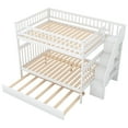 thumbnail image 6 of Tcbosik Full Over Full Bunk Bed With Trundle And Staircase,White, 6 of 9