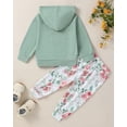 thumbnail image 2 of CARETOO Toddler Girls Clothes Baby Outfits Letter Hoodie Sweatshirts Flower Sweatpants 2Pcs Tracksuit Fall Winter Clothing Size 18 Months, 2 of 5
