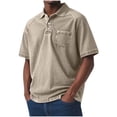 thumbnail image 4 of MELDVDIB Mens Denim T-Shirts Vintage Half-Button Turn Down Collar Short Sleeve Shirts Summer Tops Pullover Tees with Pocket, 4 of 8