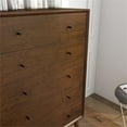thumbnail image 6 of Francesca Modern Bedroom 5 drawers Tall Dressers in Solid Wood Walnut Brown, 6 of 7