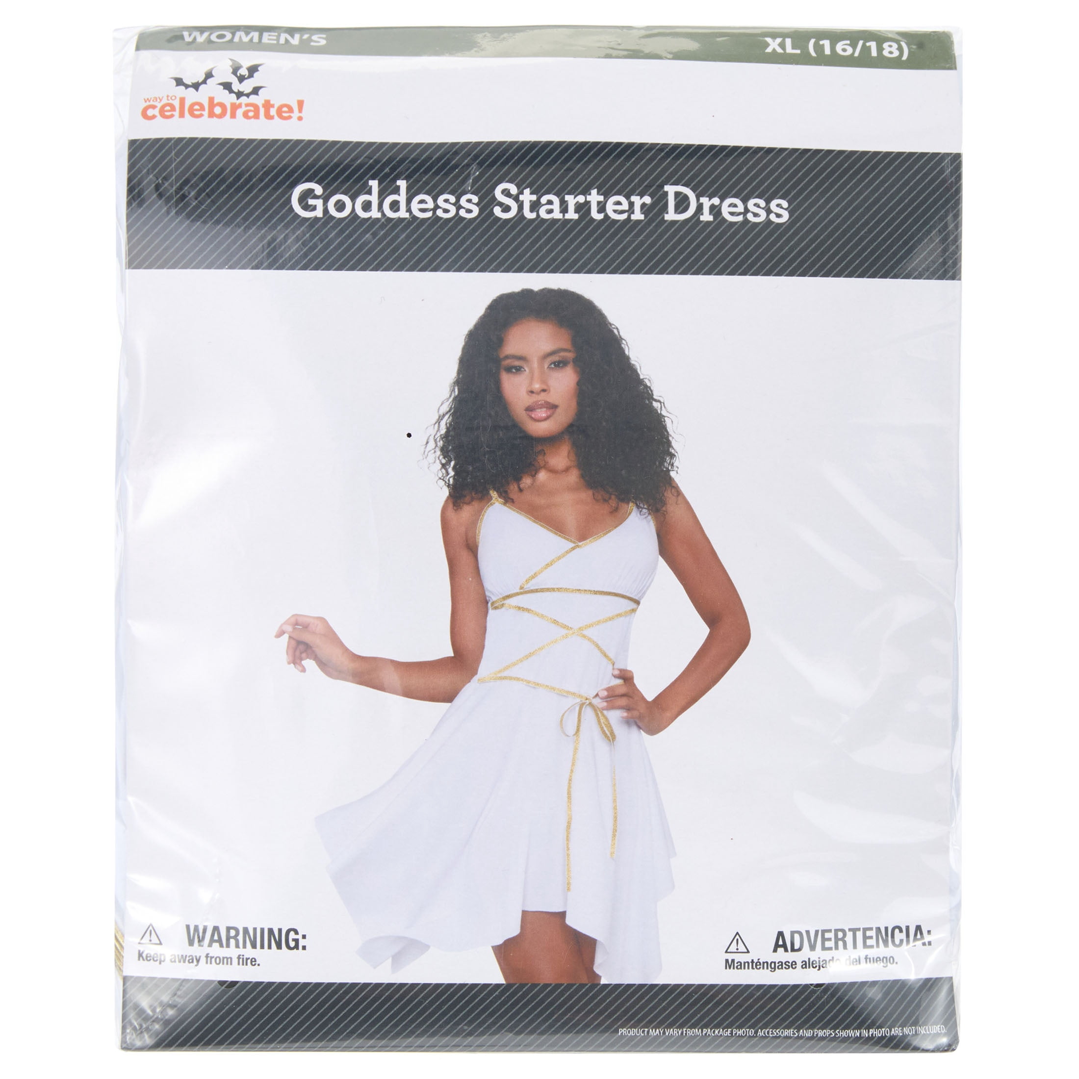 Goddess Starter Dress Accessory for Adults, White, XL (16/18), Halloween by Way To Celebrate