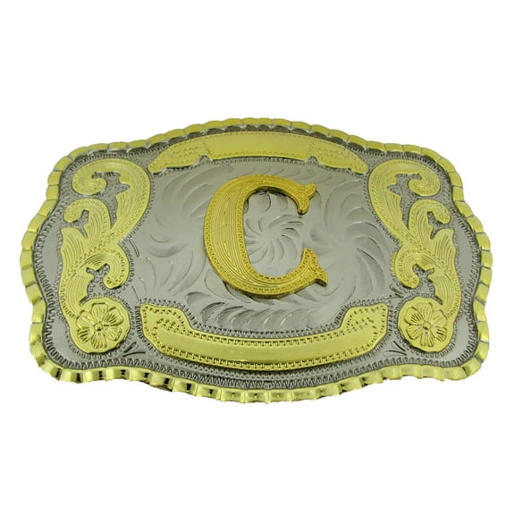 Initial Belt Buckles Letter Alphabet C Monogram Cowboy Cowgirl Western Rodeo Men
