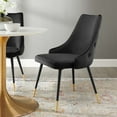 thumbnail image 2 of Tufted Side Dining Chair, Velvet, Black, Modern Contemporary Urban Design, Kitchen Room Cafe Bistro Restaurant Hospitality, 2 of 8