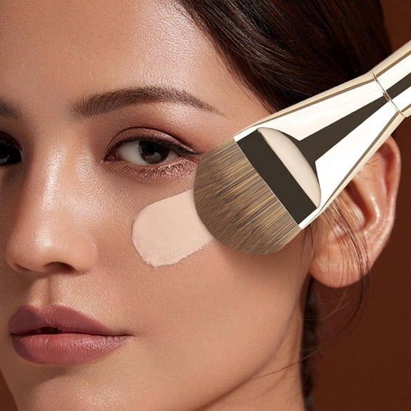Professional Golden Foundation Brush Ultra Soft Bristles for Flawless Makeup Application