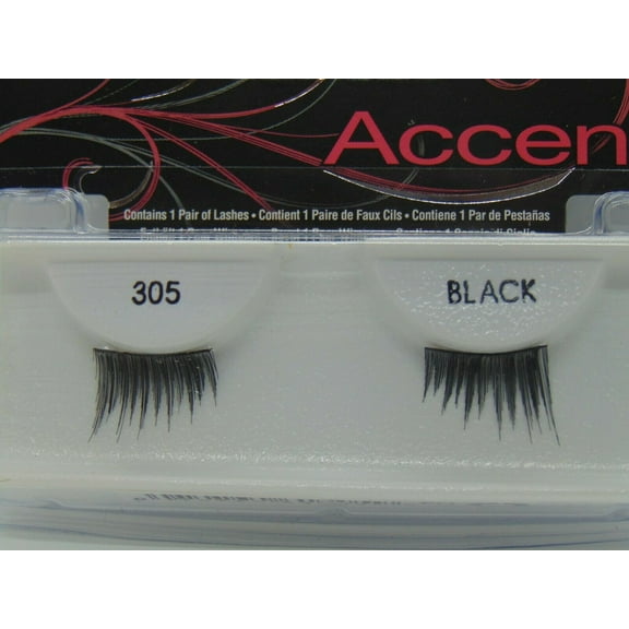 (Pack of 3) Ardell Accent Lashes, Black [305] 1 Pair