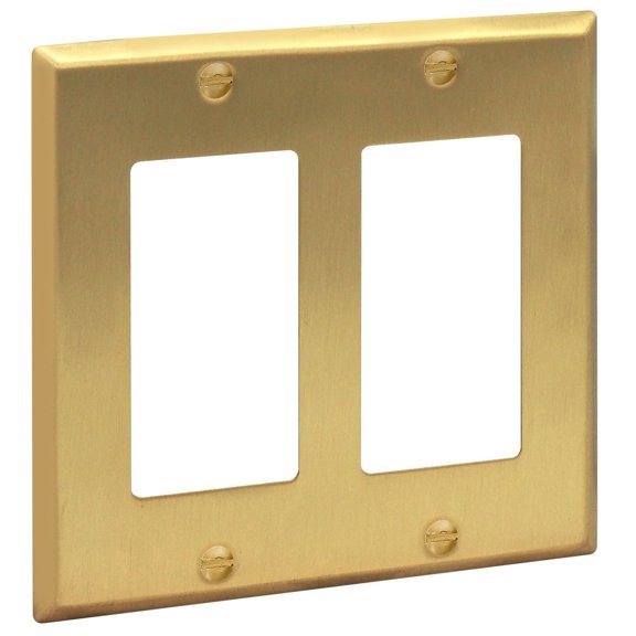 Rio Salto 2 Gang Standard Size Corrosion Resistant Metal Gold Double Light Switch Wall Plate