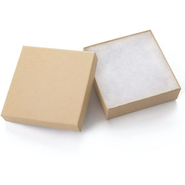 Geftol Cajas De Regalo De Joyería, Paquete De 96 Cajas De Joyería De Cartón De 3,5 X 3,5 X 1 Pulgada, Pequeñas Cajas De Regalo Para Joyería, Pendientes, Collares, Pulseras Hechas A Mano (Marrón)