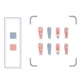 thumbnail image 3 of Uñas postizas largas con diseño de flores bonitas, diseño de lazo brillante, cobertura total, uñas postizas artificiales estilo bailarina para mujeres y niñas, 24 unidades, 3 of 6