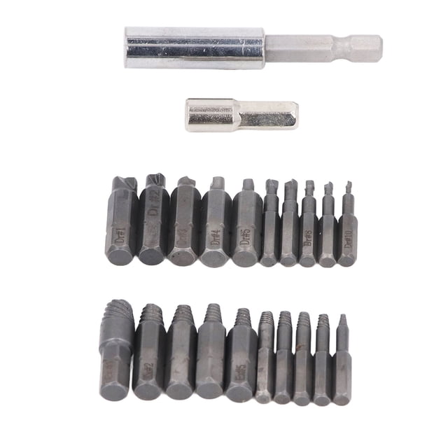 Kit Extracteur de Vis Endommagé, Ensemble Extracteur de Matériel Cassé 10 Tailles Différentes 22 Pcs Facile à Utiliser Robuste pour Télécommunications