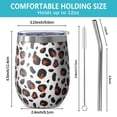 thumbnail image 5 of Leopard Print 12oz Stainless Steel Insulated Wine Tumbler with Lid and Straw – Double Wall Vacuum Mug for Hot & Cold Drinks, 304 Steel Interior, Sweat-Free Design, 5 of 5