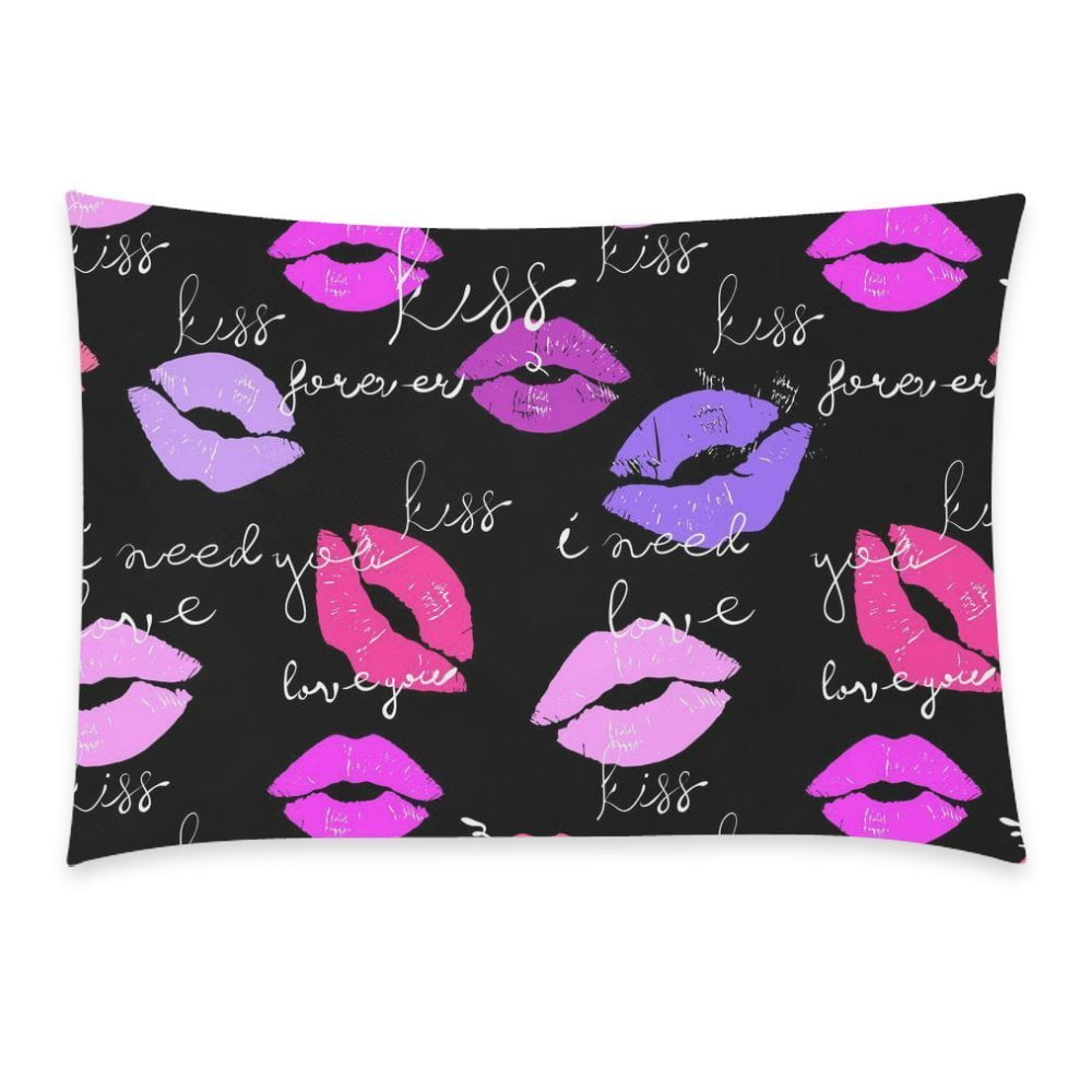 ZKGK Colorful Sexy Kiss Lips Home Decor, Love Romantic Soft Pillowcase