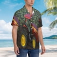 thumbnail image 3 of Gaeub farm tractor Print Men's Hawaiian Shirt,Button Down Short Sleeves Shirts,Tropical Beach Casual Button Down Shirts,Medium, 3 of 7