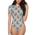 thumbnail image 1 of Balery Skiing penguin Body de cuello redondo de manga corta para mujer Tops de manga corta Tops básicos-XX-Large, 1 of 7