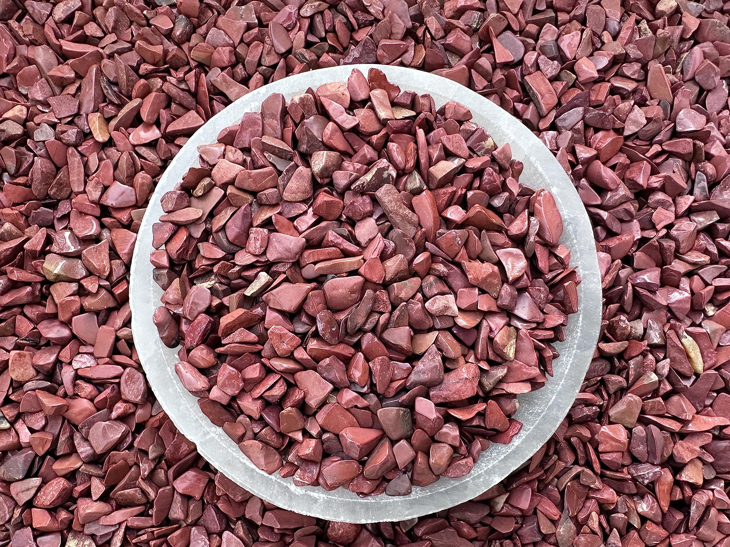 WHOLESALE Natural Semi Tumbled Red Jasper Gemstone Chips, Crushed Mini Crystals, Undrilled (Red Jasper, 10 Pounds)