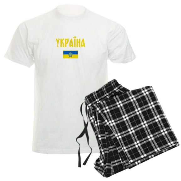 CafePress - Ukraine Ukrainian Flag Cyrillic Pajamas - Men's Light Loose Fit Cotton Pajama Set